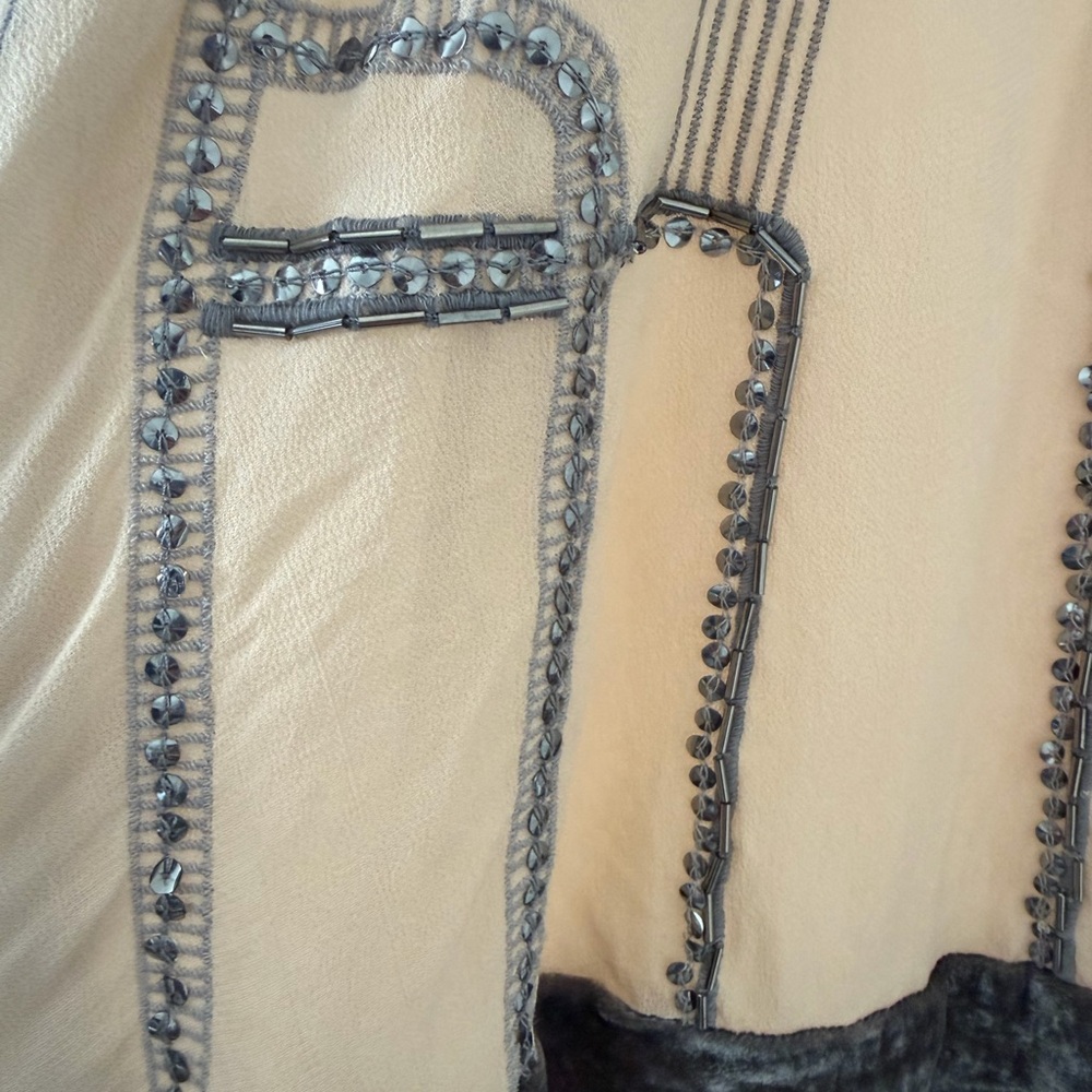 Anthropologie Moulinette Soeurs Dainty Velvet Beaded Boho Fairy Tank- medium - Picture 13 of 14